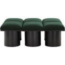 Meridian Pavilion Green Boucle Fabric Bench IMAGE 3