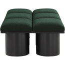 Meridian Pavilion Green Boucle Fabric Bench IMAGE 4
