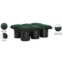 Meridian Pavilion Green Boucle Fabric Bench IMAGE 7