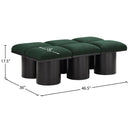 Meridian Pavilion Green Boucle Fabric Bench IMAGE 8