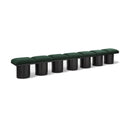 Meridian Pavilion Green Boucle Fabric Bench IMAGE 1