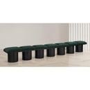 Meridian Pavilion Green Boucle Fabric Bench IMAGE 2