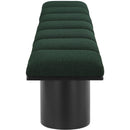 Meridian Pavilion Green Boucle Fabric Bench IMAGE 4