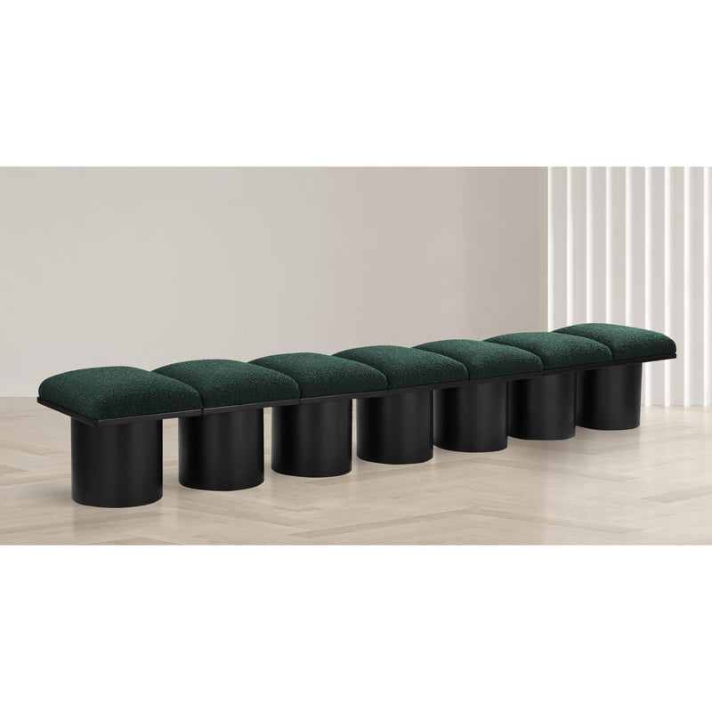Meridian Pavilion Green Boucle Fabric Bench IMAGE 2
