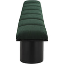 Meridian Pavilion Green Boucle Fabric Bench IMAGE 4