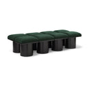 Meridian Pavilion Green Boucle Fabric Bench IMAGE 1