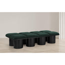Meridian Pavilion Green Boucle Fabric Bench IMAGE 2