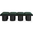 Meridian Pavilion Green Boucle Fabric Bench IMAGE 3