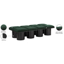 Meridian Pavilion Green Boucle Fabric Bench IMAGE 6