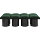 Meridian Pavilion Green Boucle Fabric Bench IMAGE 3