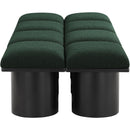 Meridian Pavilion Green Boucle Fabric Bench IMAGE 4