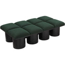 Meridian Pavilion Green Boucle Fabric Bench IMAGE 5