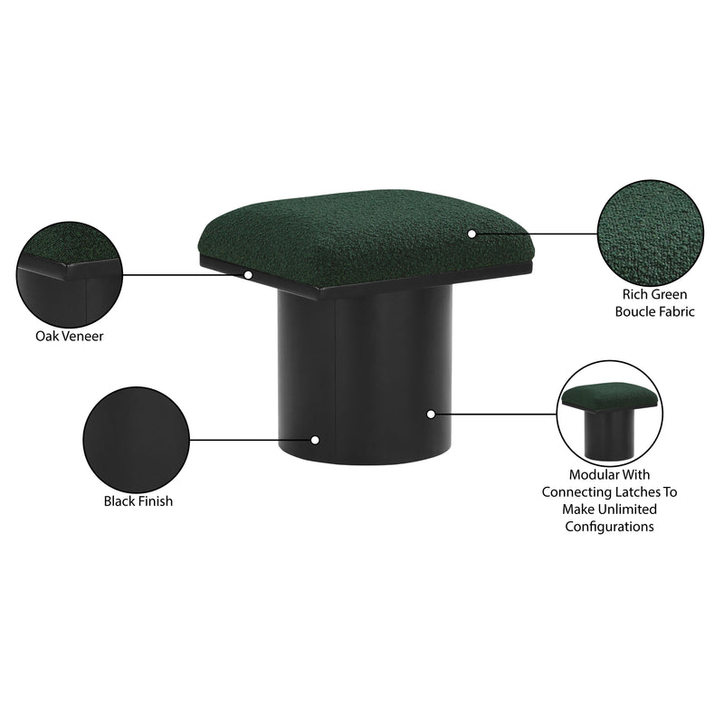 Meridian Pavilion Green Boucle Fabric Bench/Stool IMAGE 7