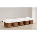 Meridian Pavilion Cream Boucle Fabric Bench IMAGE 2