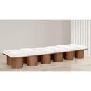 Meridian Pavilion Cream Boucle Fabric Bench IMAGE 2