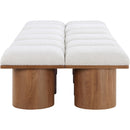 Meridian Pavilion Cream Boucle Fabric Bench IMAGE 4