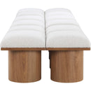 Meridian Pavilion Cream Boucle Fabric Bench IMAGE 4