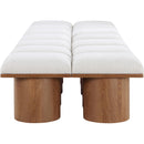 Meridian Pavilion Cream Boucle Fabric Bench IMAGE 4