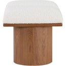 Meridian Pavilion Cream Boucle Fabric Bench IMAGE 4