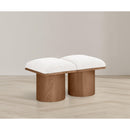 Meridian Pavilion Cream Boucle Fabric Bench IMAGE 2