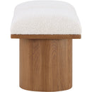 Meridian Pavilion Cream Boucle Fabric Bench IMAGE 4