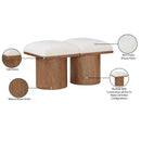 Meridian Pavilion Cream Boucle Fabric Bench IMAGE 7