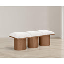 Meridian Pavilion Cream Boucle Fabric Bench IMAGE 2