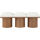 Meridian Pavilion Cream Boucle Fabric Bench IMAGE 3