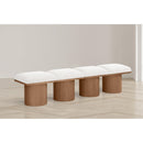 Meridian Pavilion Cream Boucle Fabric Bench IMAGE 2