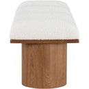 Meridian Pavilion Cream Boucle Fabric Bench IMAGE 4
