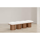 Meridian Pavilion Cream Boucle Fabric Bench IMAGE 2