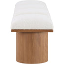 Meridian Pavilion Cream Boucle Fabric Bench IMAGE 4