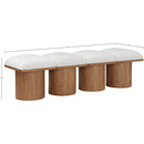 Meridian Pavilion Cream Boucle Fabric Bench IMAGE 6