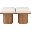 Meridian Pavilion Cream Boucle Fabric Bench IMAGE 4