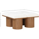 Meridian Pavilion Cream Boucle Fabric Bench IMAGE 6