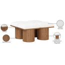 Meridian Pavilion Cream Boucle Fabric Bench IMAGE 7