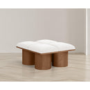 Meridian Pavilion Cream Boucle Fabric Bench IMAGE 2