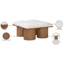 Meridian Pavilion Cream Boucle Fabric Bench IMAGE 8