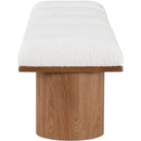 Meridian Pavilion Cream Boucle Fabric Bench IMAGE 4