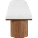 Meridian Pavilion Cream Boucle Fabric Bench IMAGE 4