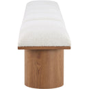 Meridian Pavilion Cream Boucle Fabric Bench IMAGE 4