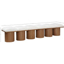 Meridian Pavilion Cream Boucle Fabric Bench IMAGE 6