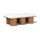 Meridian Pavilion Cream Boucle Fabric Bench IMAGE 1