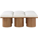 Meridian Pavilion Cream Boucle Fabric Bench IMAGE 3