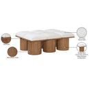 Meridian Pavilion Cream Boucle Fabric Bench IMAGE 7