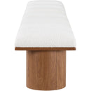 Meridian Pavilion Cream Boucle Fabric Bench IMAGE 4
