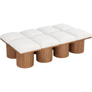 Meridian Pavilion Cream Boucle Fabric Bench IMAGE 5