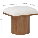 Meridian Pavilion Cream Boucle Fabric Bench/Stool IMAGE 7