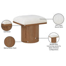 Meridian Pavilion Cream Boucle Fabric Bench/Stool IMAGE 8