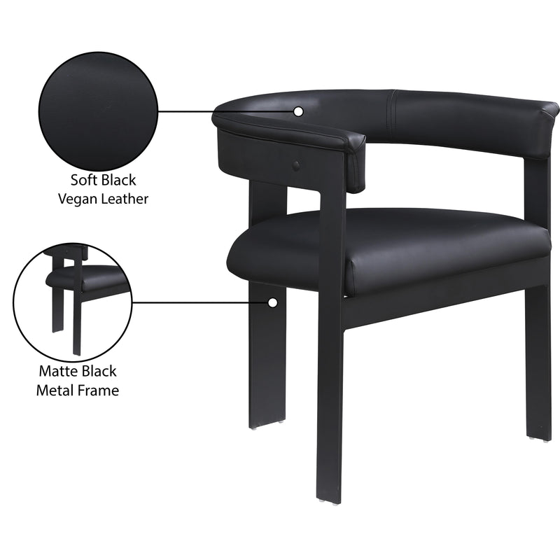 Meridian Romeo Black Vegan Leather Dining Chair IMAGE 9